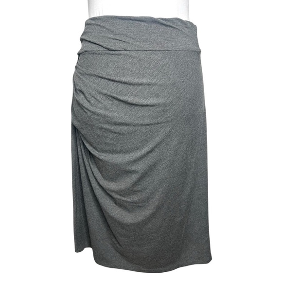 MM LaFleur Soho Skirt Gray Ruched Straight Pencil - Picture 5 of 9